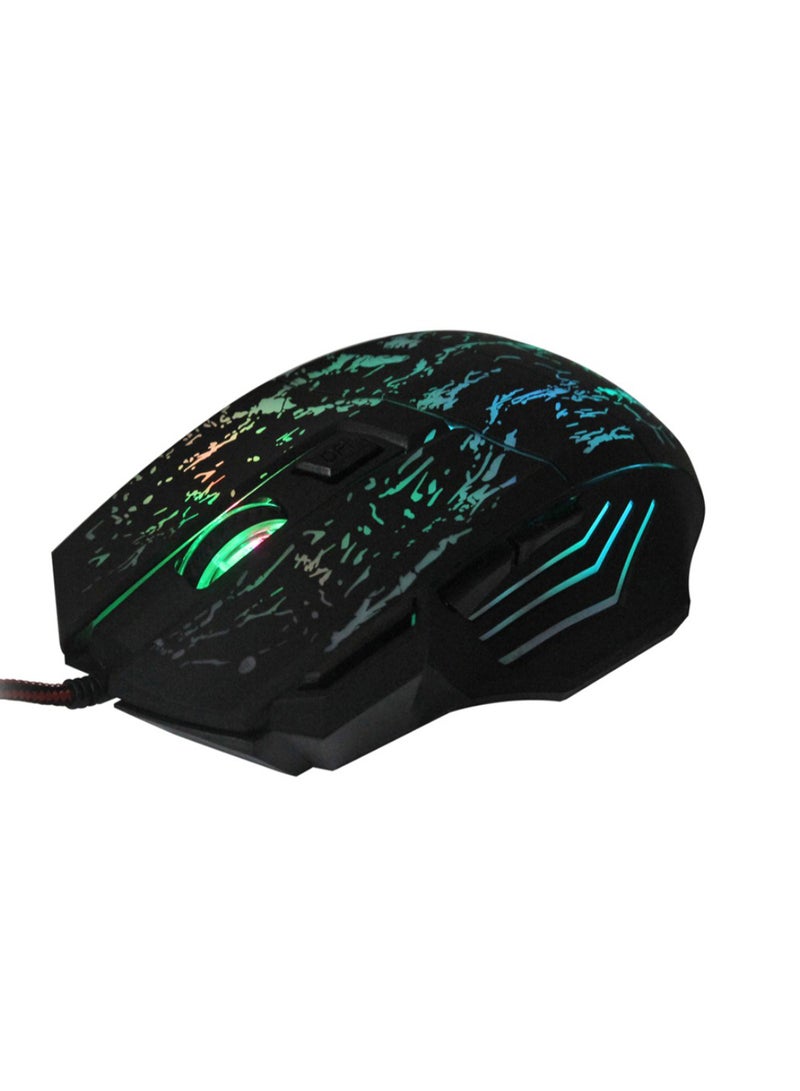 HXSJ A874 7 Buttons 3200DPI LED USB Wired Optical Game Gaming Mouse Black/Purple - Image 2