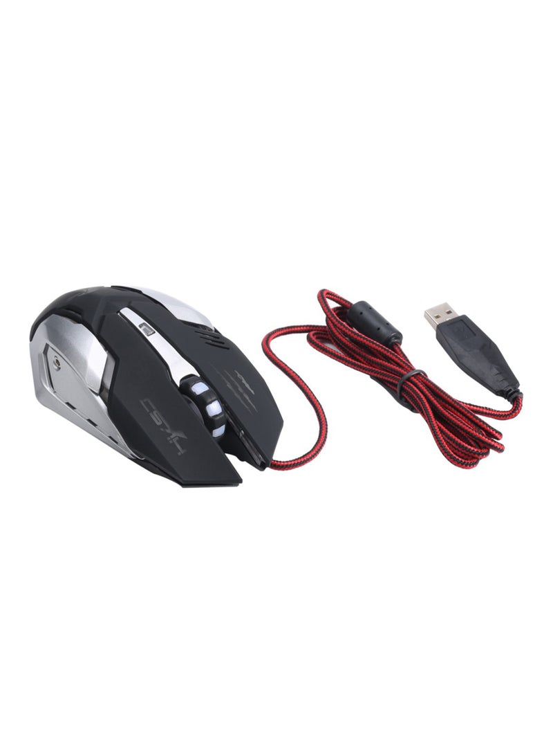 HXSJ Adjustable Light Wired Gaming Mouse Black/Green/Silver  - Image 5
