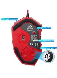 REDRAGON LED Wired Gaming Mouse Black/Red  - Image 3