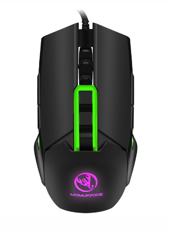 HXSJ Wired Optical Gaming Mouse Black/Green  - Image 1