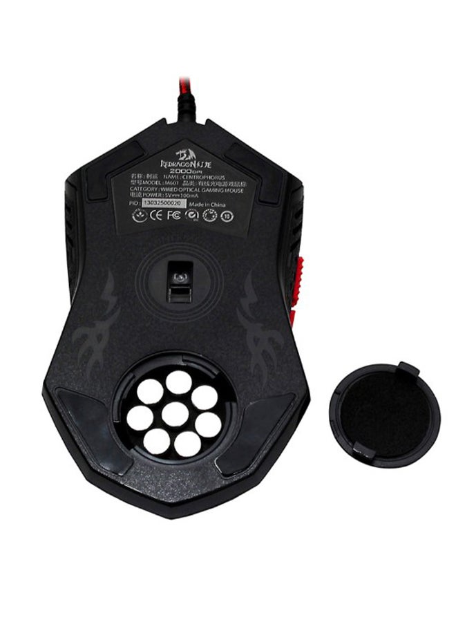 ريدراجون ماوس ألعاب ضوئي سلكي قابل للبرمجة أسود/أحمر - Image 5