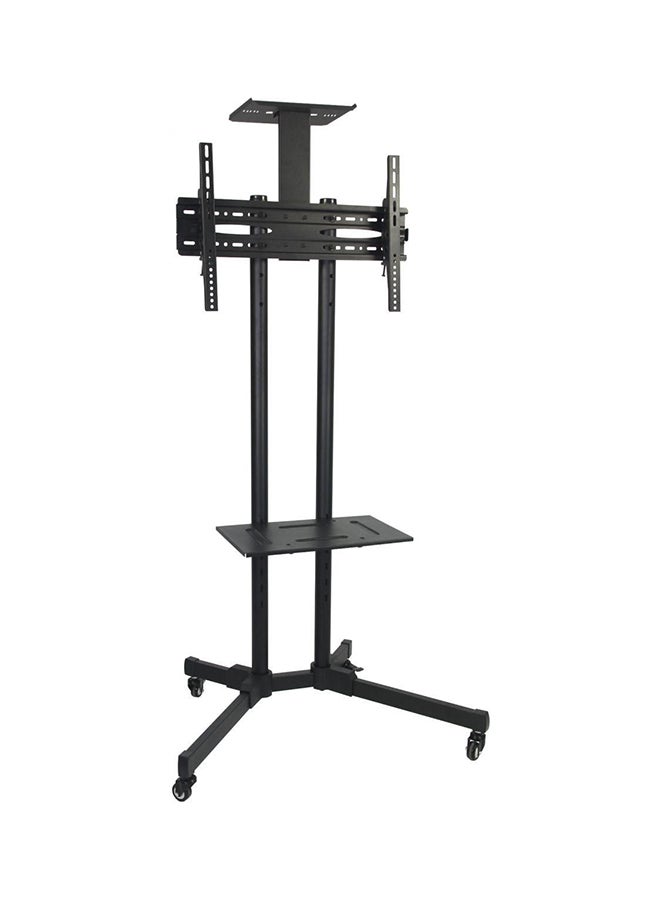 Alpha - Alpha Universal TV Floor Stand for 26 inches to 70 inches With Wheels Camera Holder And DVD Rack - Black - Image 1