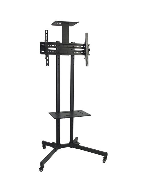 TV Floor Stand with Wheels Rolling TV Cart for 37-70 inch LCD LED Plasma Flat Curved Screen, Tilt and Swivel Mount with Height Adjustable