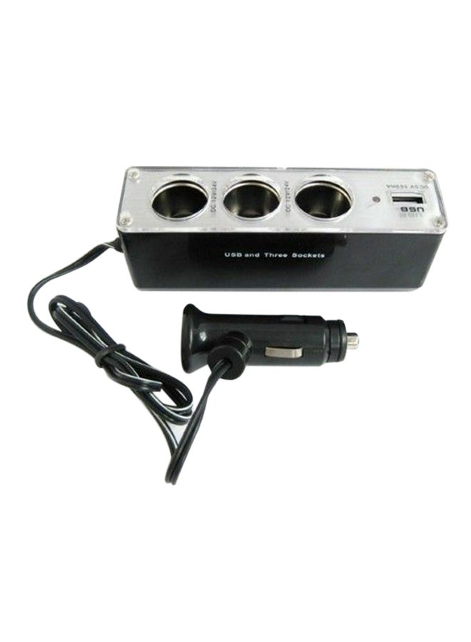 شاحن للسيارة مع ولاعة أسود