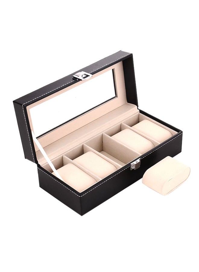 Leather Storage Box Silver Medium
