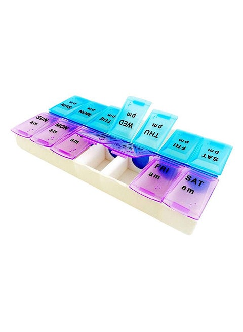 14-Grid Medicine Box Double Row Multicolour Medium