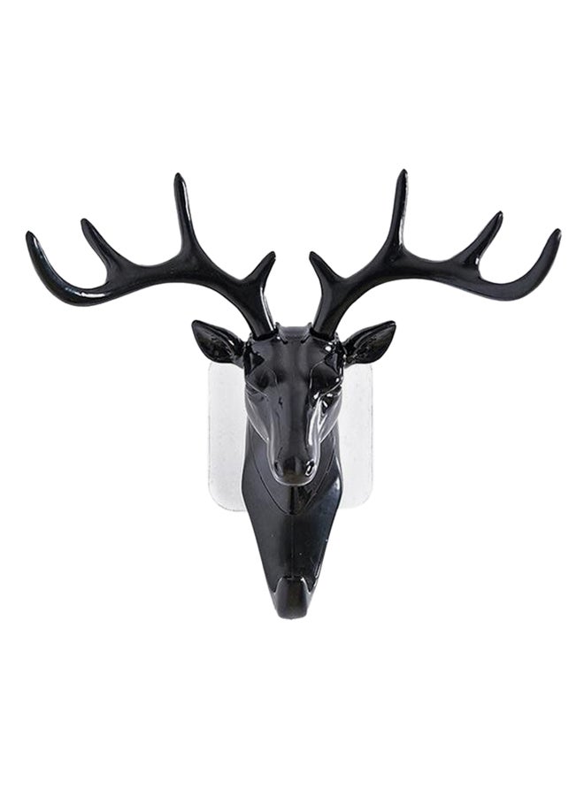 Wall Hanging Hook Vintage Deer Head Antlers Black Medium 