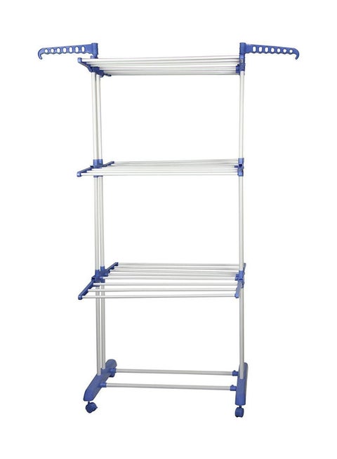 Clothes Drying Hanger Multi Rack Silver/Blue Medium