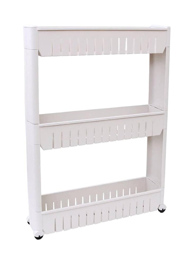 Multipurpose Kitchen Rack With Wheels White Medium - Image 1