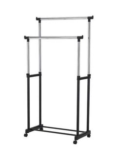 Double Pole Clothes Portable Rack Silver/Black 84.5x43cm - v1553932885/N22977237A_1