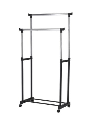 Retractable Metal Double Pole Telescopic Clothes Hanger Black/Silver Medium - v1553932885/N22977282A_1