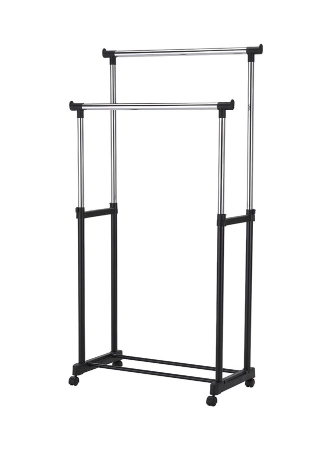 DOUBLE POLE Rack Garment Organizer Silver/Black Medium 