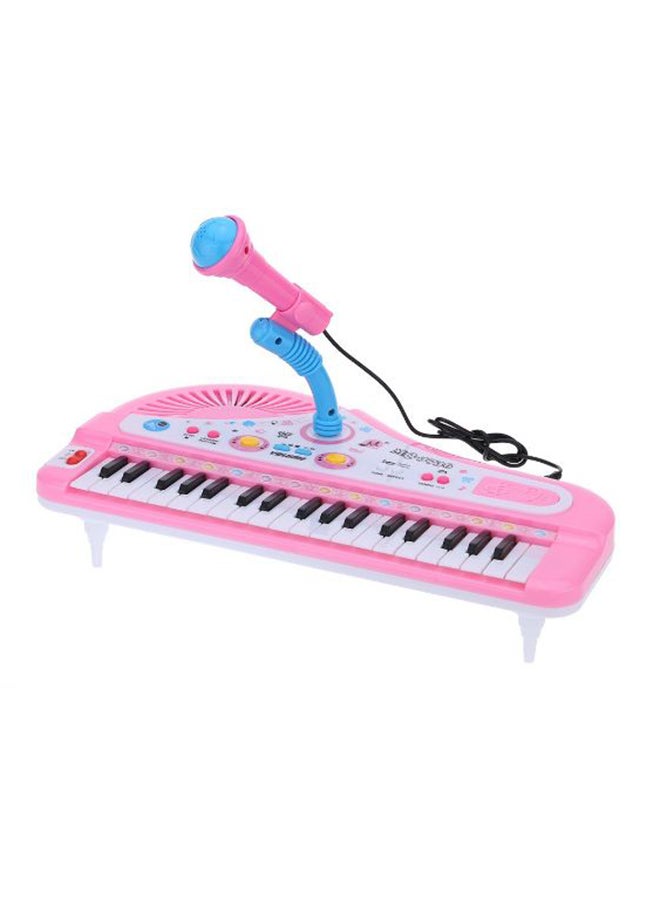 37 Keys Cartoon Mini Electronic Keyboard Music Toy With Microphone