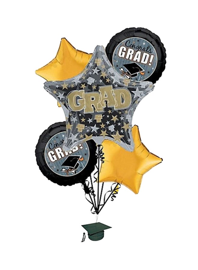 5-Piece Glitter Grad Bouquet Foil Balloons Set P75