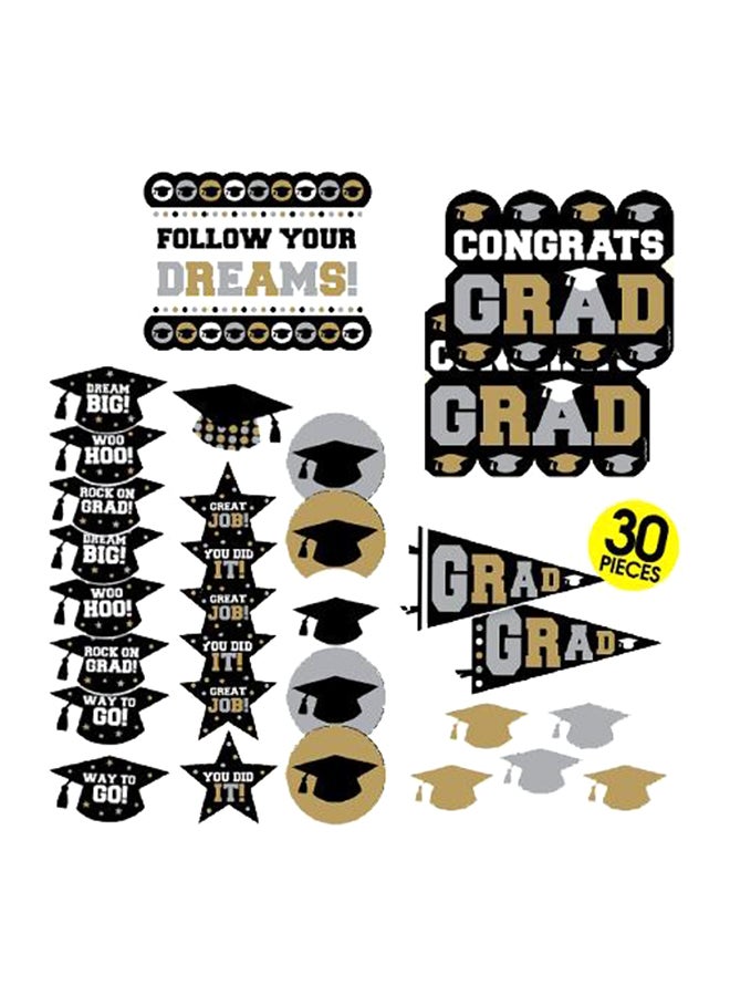 Amscan 30-Piece Graduation Paper Cutouts Set
