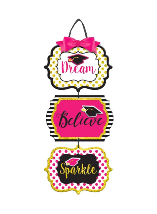 Amscan Gold Confetti Grad Sparkle Glitter Sign