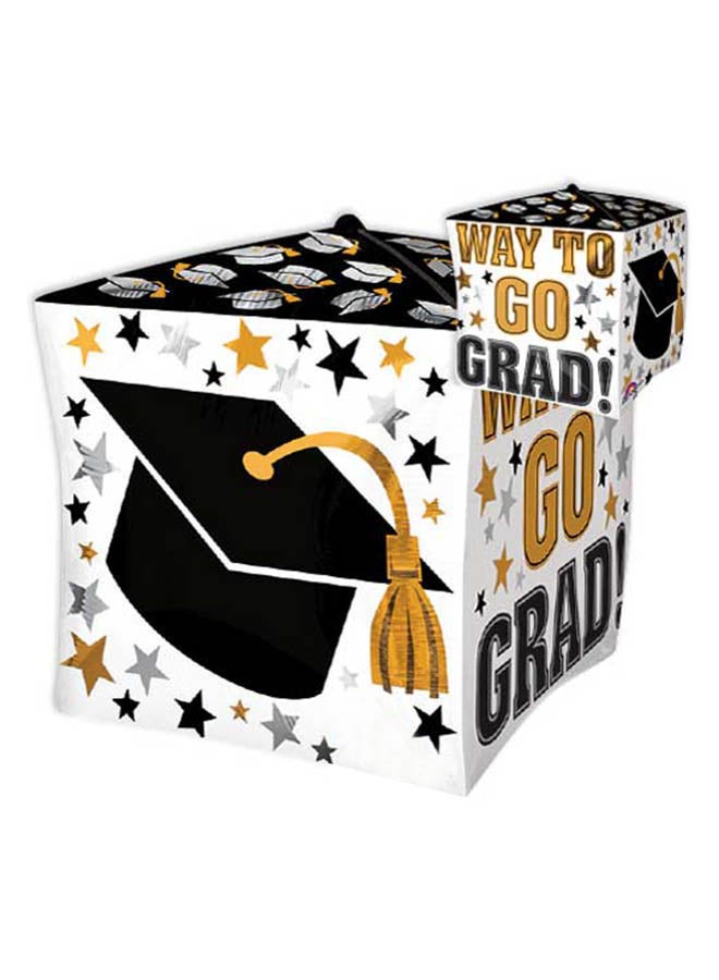 بالون من القصدير على شكل مكعب كبير مزين بطبعة عبارة "Way To Go Grad" طراز G20 - v1553947605/N22988966A_1