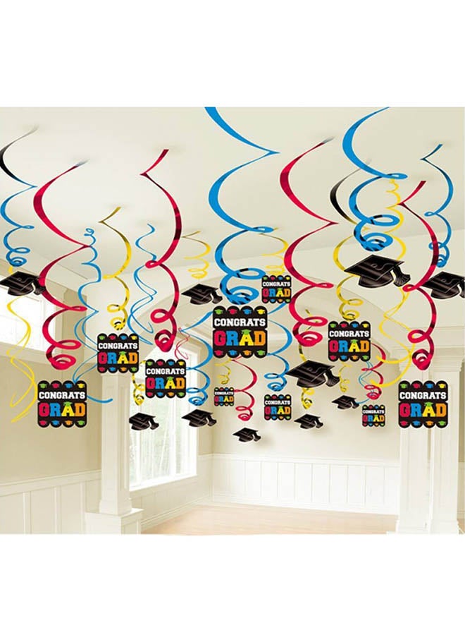 Amscan Graduation Super Mega Value Pack Swirl Decorations 50Pcs