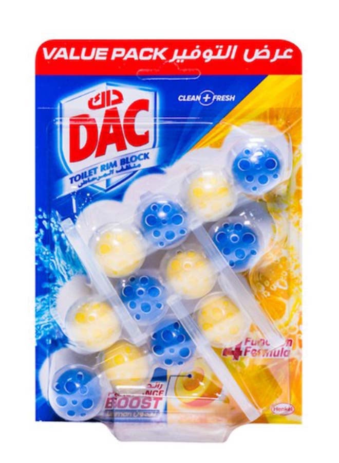 Dac Clean And Fresh Toilet Rim Block With Four Function Formula And Air Freshener Affect Lemon Blue/Yellow 150grams - Image 1