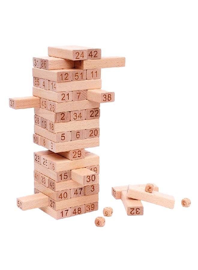 24.15957519.18 48-Piece Wooden Large Digital Number Jenga 48 3+ Years 