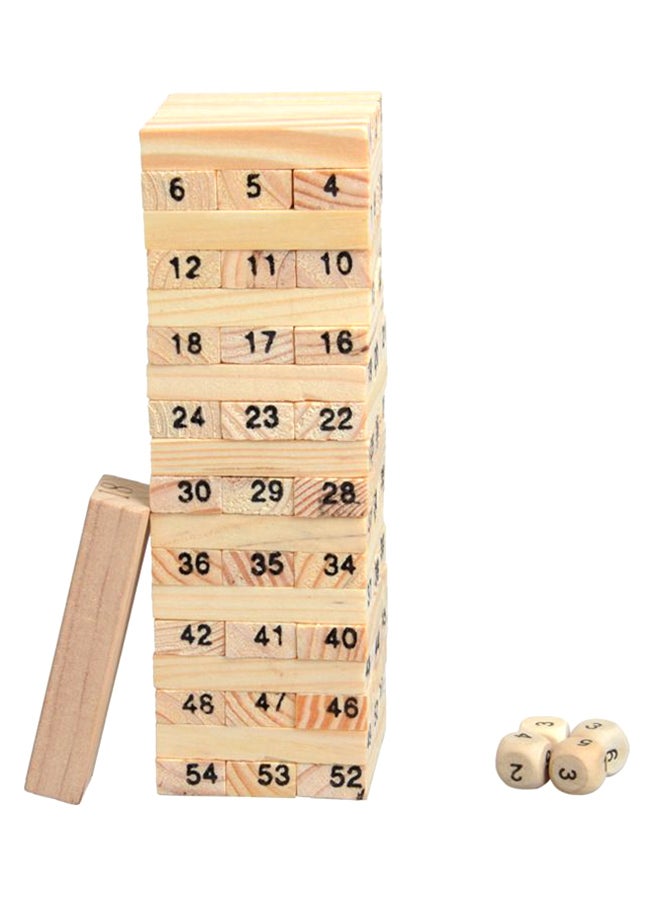 54-Piece Wooden Jenga Game Set 3+ Years - Image 1