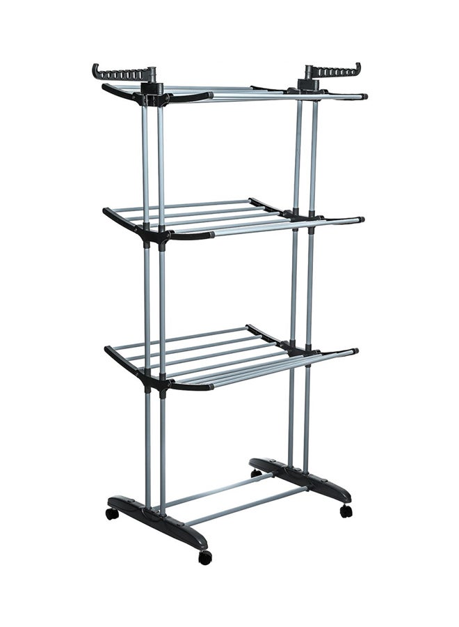 3 Layered Heavy Duty Clothes Dryer Silver/Black Medium