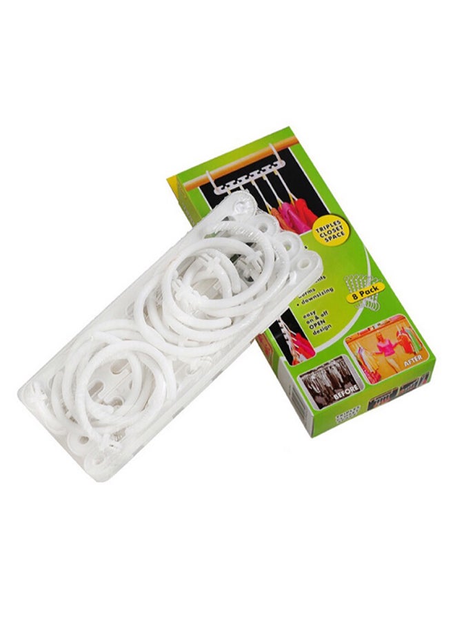 طقم علاقات ملابس من 8 قطع أبيض Medium