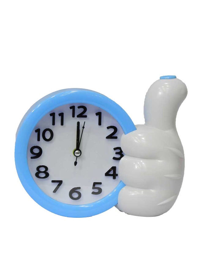 Table Clock Blue/White 17x16centimeter  - Image 1