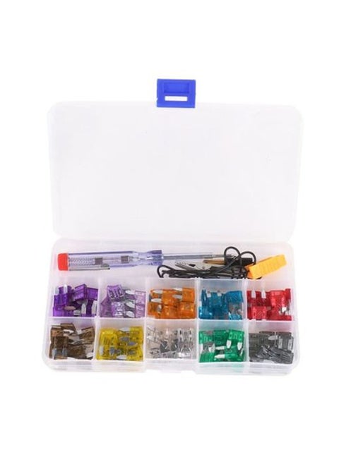 100-Piece Car Fuse Kit With Alligator Clip Multicolour