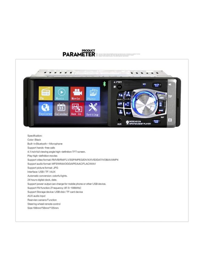 4012B 1 Din Car Stereo Player With Steering Wheel Remote Control