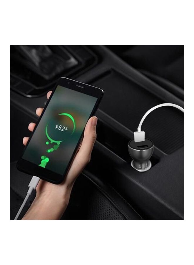 شاحن سيارة بمنفذ USB مزدوج أسود - Image 5