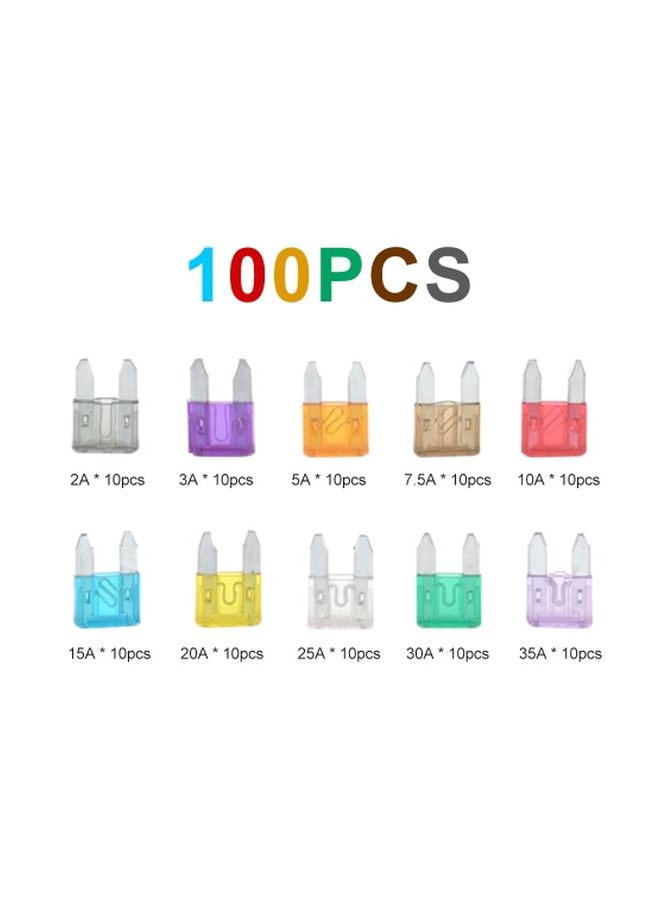 Generic 100-Piece Car Fuse Kit With Alligator Clip Multicolour  - Image 3