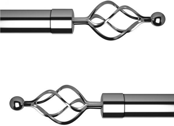 2-Piece Curtain Rods Set silver 1.5x3cm - Image 1