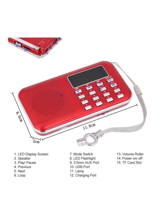 ماركة غير محددة - مشغل صوت MP3 محمول مع شاشة عرض Y-896 أحمر - Image 1