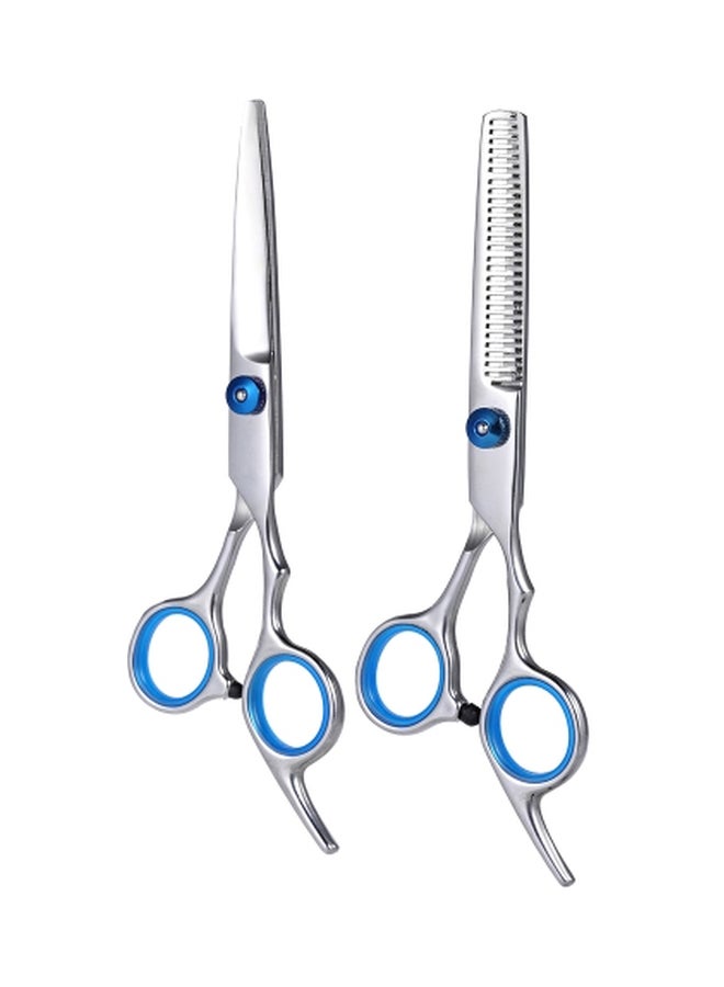 Professional Hair Cutting Scissors Set Silver/Blue/Red 225.3grams - Image 4