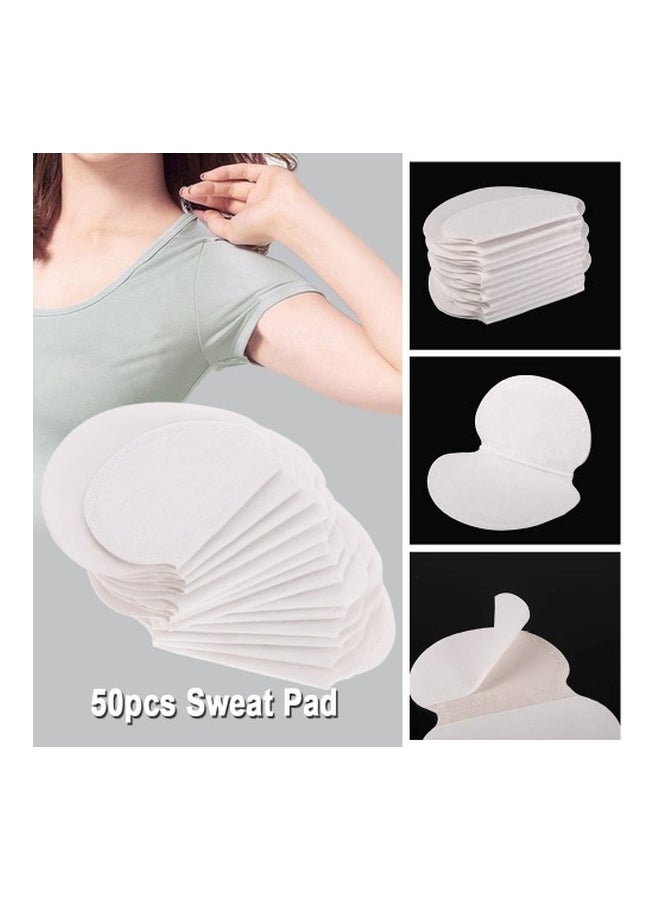 50-Piece Antiperspirant Armpit Sweat Pad White 