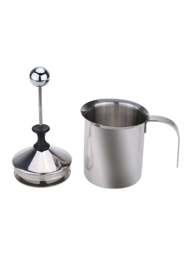 Generic Double Mesh Milk Frothier 400ml Silver/Black 400ml  - Image 1