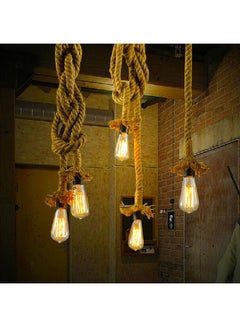 Generic Rope Hanging Pendant Light Beige/Black  - Image 5