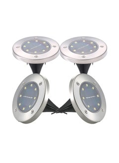 Generic 4-Piece Solar Powered LED Lawn Light White 11.5x13cm  - Image 1