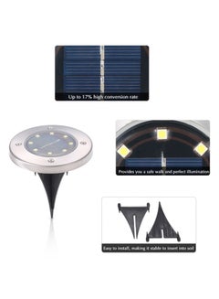 Generic 4-Piece Solar Powered LED Lawn Light White 11.5x13cm  - Image 3