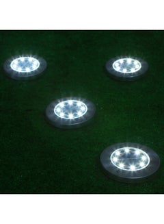 Generic 4-Piece Solar Powered LED Lawn Light White 11.5x13cm  - Image 5