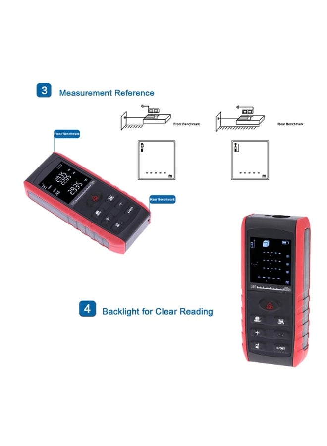 Portable Handheld Digital Laser Distance Meter Black/Red 11.5x5x2.5cm - Image 4