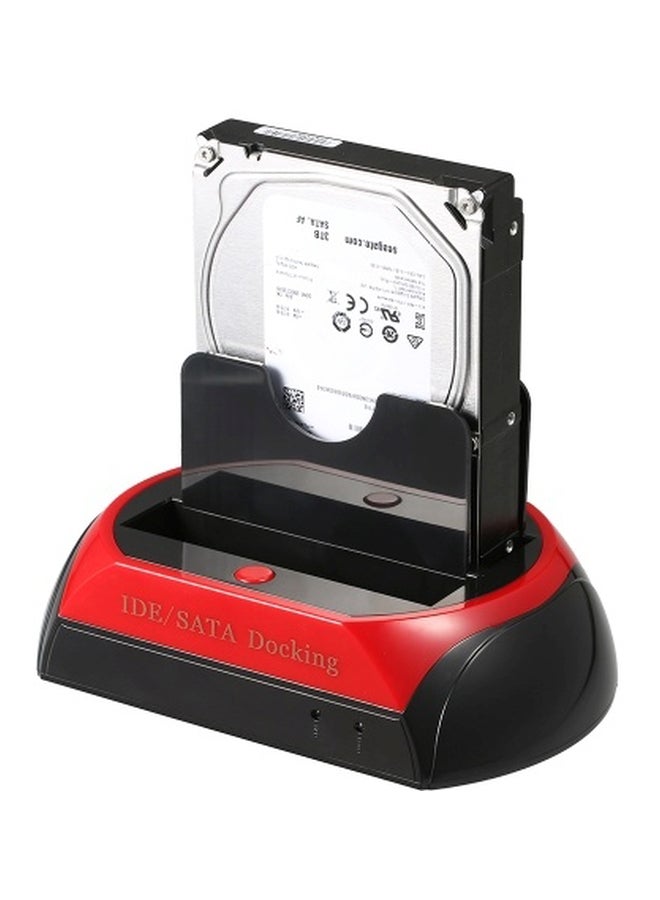 Generic Docking Station Dual Hard Disk Drive Base Red/Black  - Image 4