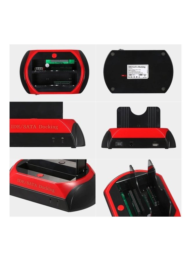 Generic Docking Station Dual Hard Disk Drive Base Red/Black  - Image 5