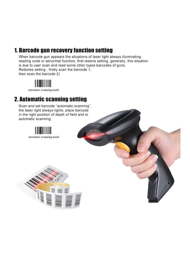 Generic Wireless Barcode Scanner Black/Yellow  - Image 3