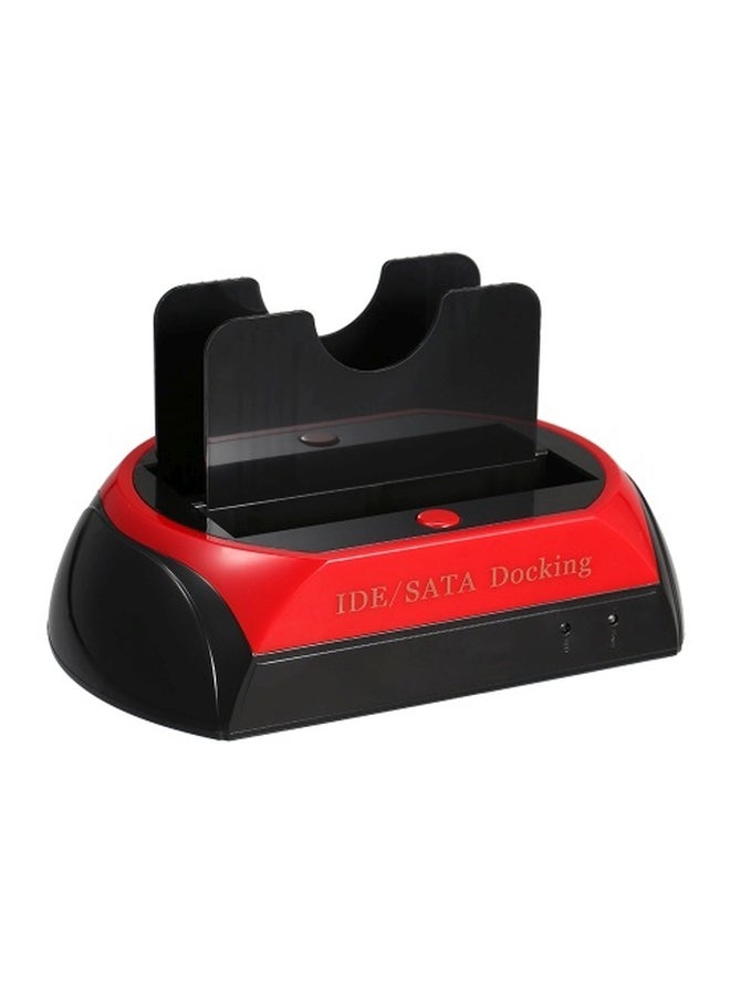 Generic Docking Station Dual Hard Disk Drive Base Red/Black  - Image 2