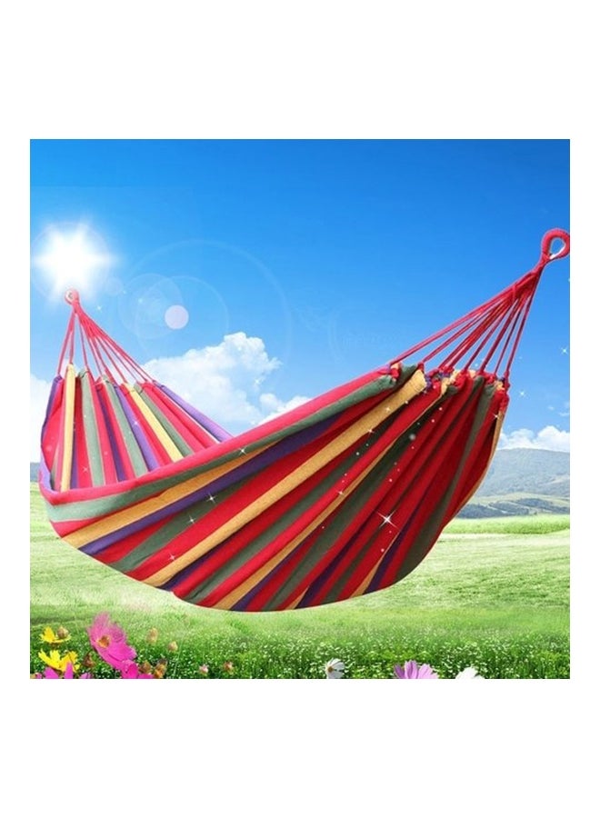Generic - Multifunctional Outdoor Portable Canvas Hammock Red/Beige/Purple - Image 1