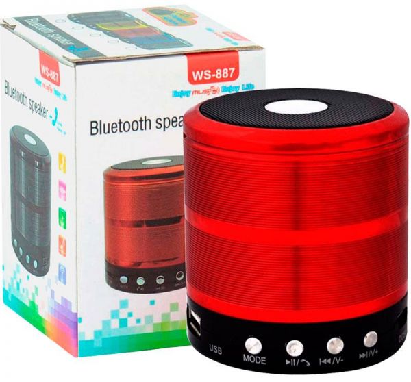 Portable Bluetooth Speaker Fm, Memory Card And Usb red - Image 3