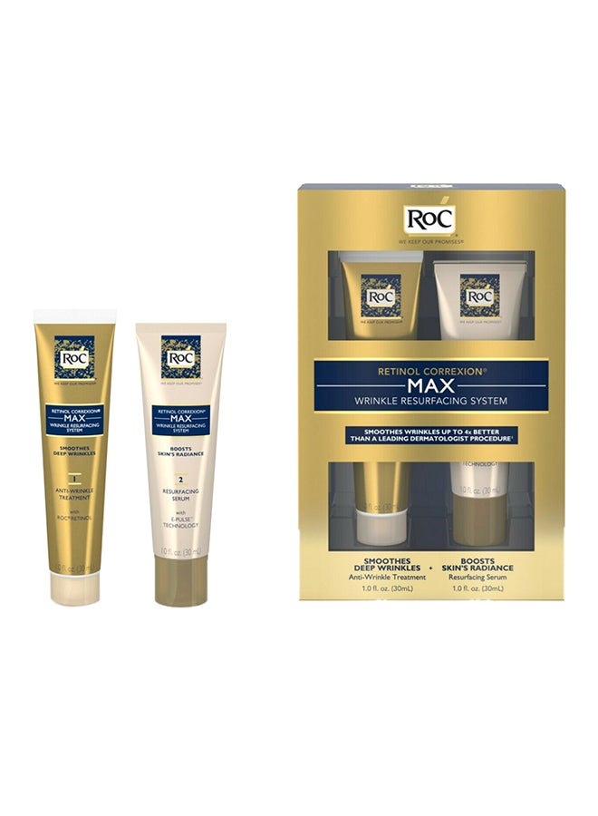 RoC - Retinol Correxion Max Wrinkle Resurfacing System: Anti-Wrinkle Treatment 30Ml + Resurfacing Serum 30Ml 2Pcs - Image 1