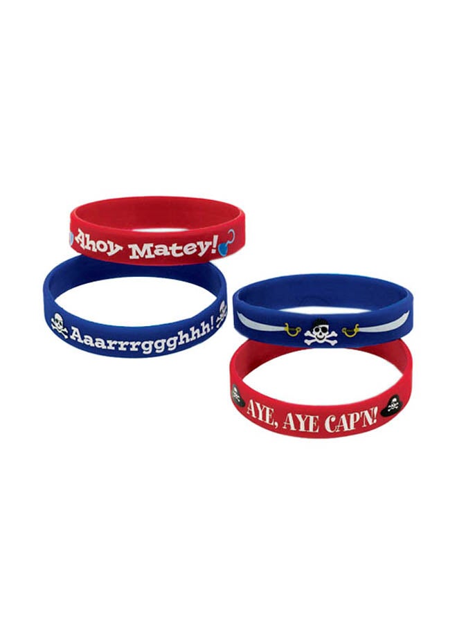 Amscan 4-Piece Pirate Treasure Rubber Bracelets Set Birthday Gift Toys, Return Gifts for Party 